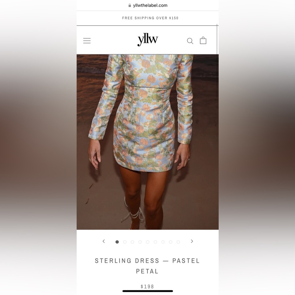 Yllw the Label sterling dress in pastel petal S